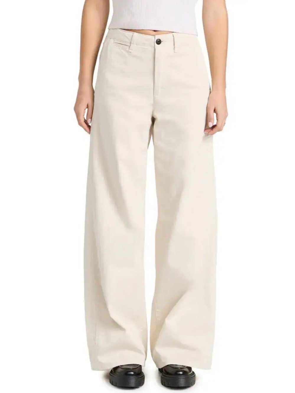 Rag & Bone 4 Wide Leg Chino Cream NYC Downtown Preppy Designer Modern Minimalist